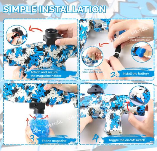 SJVJ Electric Water Ball Blaster Toy for Outdoor Activities with Small Balls Bullets Water Gun (Multicolor)